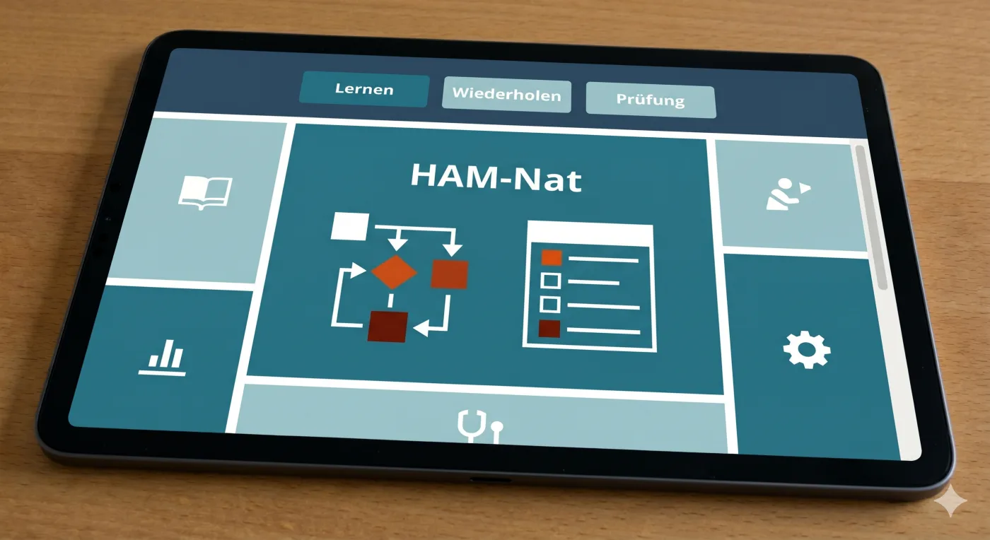HAM-Nat Lernplattform auf einem Tablet